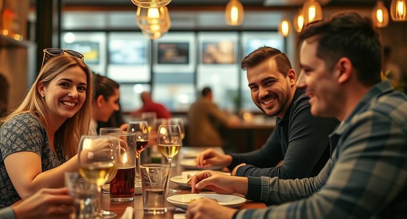 People dining at a restaurant